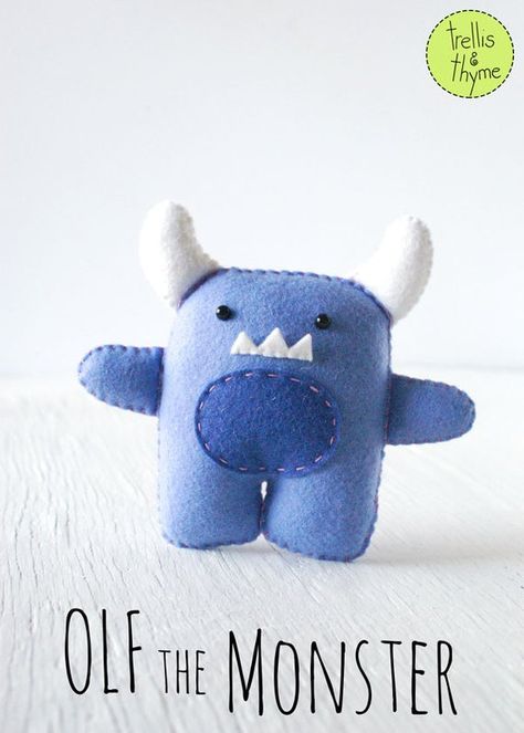 Felt Critters, Cookie Halloween, Felt Monster, Monster Pattern, Felt Toys Patterns, Baby Mobil, Softie Pattern, Cute Sewing Projects, Plushie Patterns