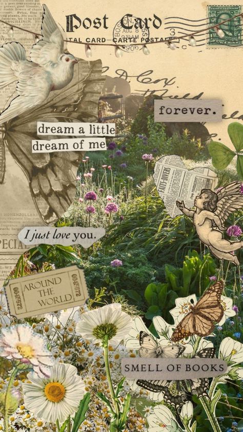 Journaling Wallpaper, Spring Scenery, Wall Collage Decor, Vintage Style Wallpaper, Folk Art Flowers, Cool Backgrounds Wallpapers, Simple Iphone Wallpaper, Art Wallpaper Iphone, Vintage Poster Art