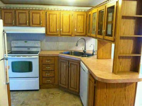 Kitchen Painting Fake Wood, Mobile Home Kitchen Cabinets, Mobile Home Redo, Mobile Home Kitchens, Mobile Home Repair, Mobile Home Kitchen, Mobile Home Makeovers, Mobile Home Renovations, Manufactured Home Remodel