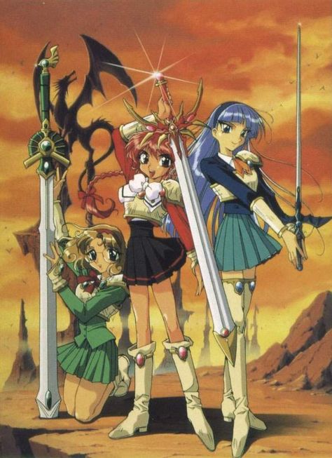 school uniforms & base armor. I am not excited about--dem boots.    According to these proportions my sword(Hikaru's) will be 5 feet from hilt to tip. O_o Magic Knight, Magic Knight Rayearth, Rare Pictures, Warrior Girl, Old Anime, 90s Anime, Magic Art, Girls Characters, Character Design References