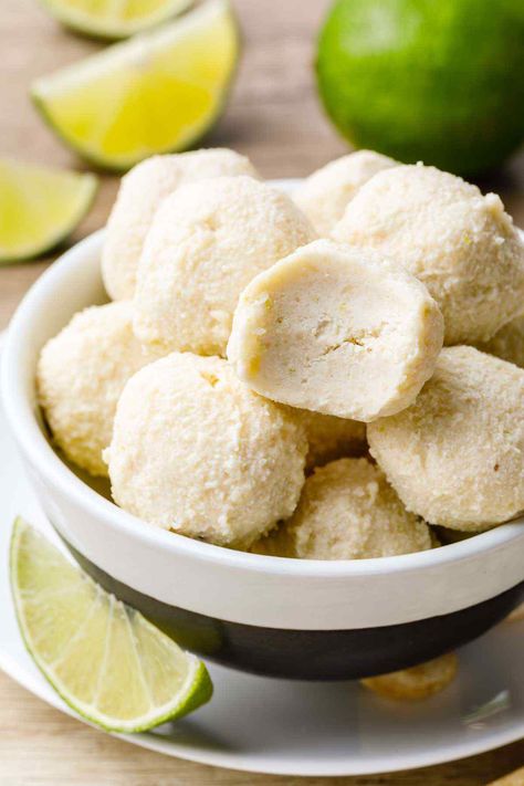 Key Lime Cheesecake Fat Bombs (Try these!) - Healthy Substitute Low Carb Snacks Sweet, Fat Bomb Recipes, Low Carb Candy, High Fat Low Carb Recipes, Hunger Pangs, Key Lime Cheesecake, Low Carb High Fat Diet, Coconut Oil Recipes, Lime Cheesecake