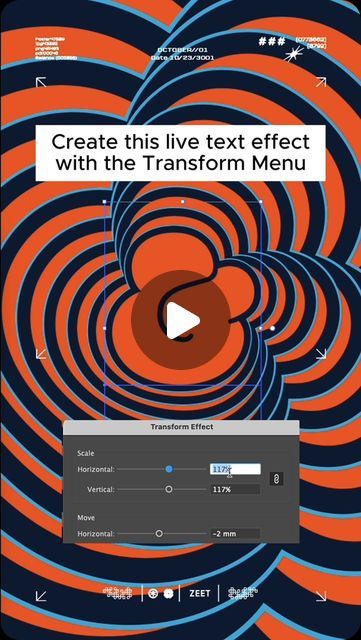 ZEET on Instagram: "Type Tricks [&] - Get crazy cool live text effects with the Transform and Appearance menus in Adobe Illustrator. . . . . . . . #graphicdesign #graphicdesigndaily #adobeillustrator #adobeillustratortutorial #illustratortips #designtips #designtipsandtricks #typography #posterdesign #hypebeast #logo #logodesign #logodesigner #36daysoftype" Adobe Illustrator Typography, Live Text, Illustrator Typography, Get Crazy, Adobe Illustrator Tutorials, Design Hack, 36 Days Of Type, Text Effects, Adobe Illustrator