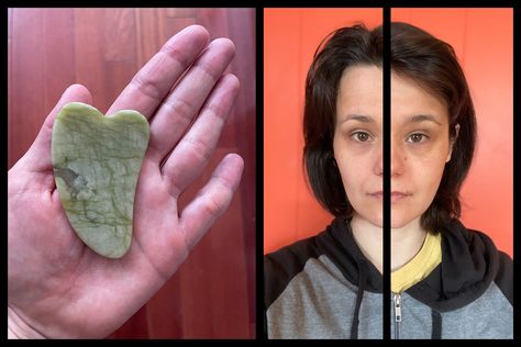 Gua sha before and after: Does it actually work? Qua Sha Before And After, Gus Sha Before And After, Gua Sha Nose Shape, Guasha Before And After, Gua Sha Before And After, Botox Alternative, Turkey Neck, Gua Sha Massage, How To Remove Pimples