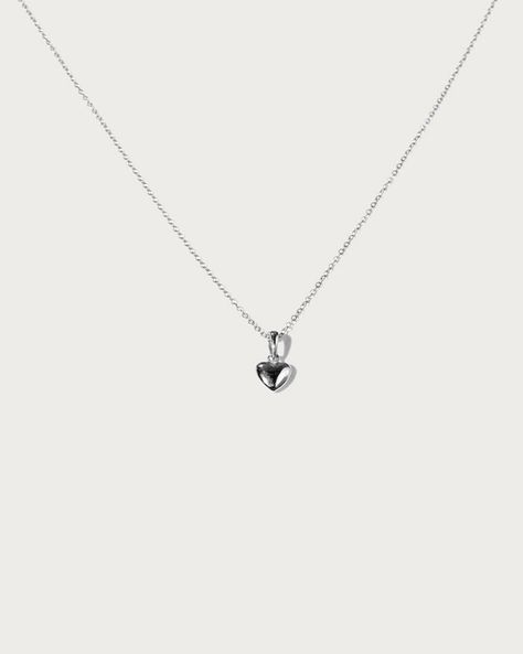 Audrey Heart Necklace | En Route Jewelry Dainty Silver Necklaces, Silver Necklace Heart, En Route Jewelry, Golden Treasure, Be Fearless, Jewelry Accessories Ideas, Dope Jewelry, Heart Beat, Silver Heart Necklace