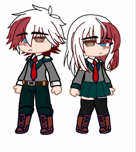 <3❄️🔥 Todoroki Genderbend, Mha Gacha, Gacha Design, Mha Oc, Oc Gacha, Gacha Outfits, Gacha Ideas, Gacha Oc, Traje Casual