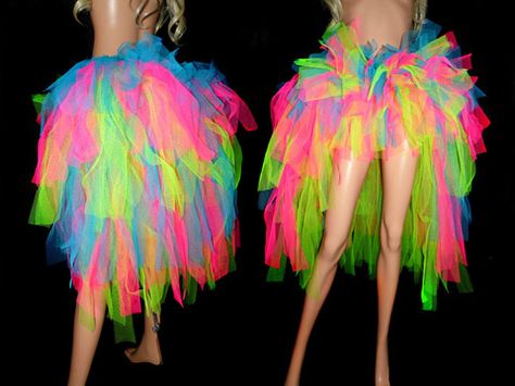 Neon Wave High&Low Tutu Birthday Glow Party, Neon Tutu, Neon Rave, Pink Color Combination, Neon Jungle, Fantasy Fest, Long Tutu, Kids Tutu, Neon Outfits