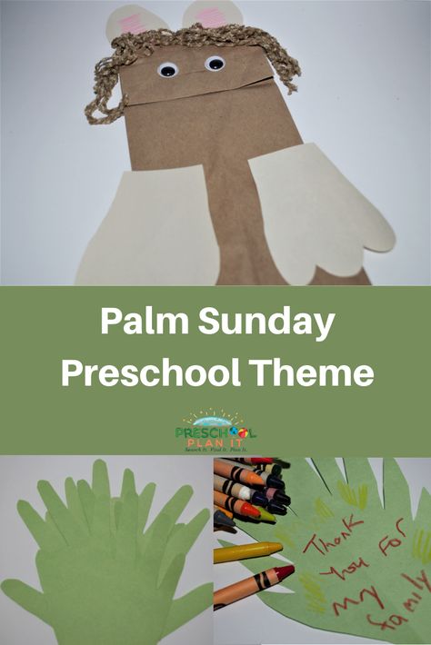 Jesus Rides A Donkey Craft, Preschool Palm Sunday, Palm Sunday Preschool, Palm Sunday Lesson, Bible Preschool, Learning Center Ideas, Easter Stories, Palm Sunday Activities, Palm Sunday Crafts