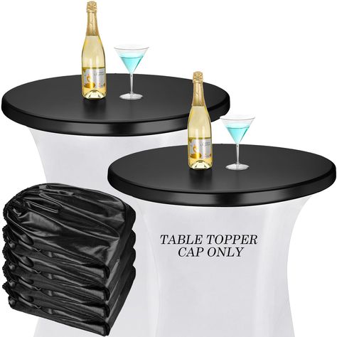 PRICES MAY VARY. Lovely Multipack: you will receive a package containing 4 pcs black table topper cap, ensuring you have sufficient quantity for your use; This reduces the worry about not having enough covers for your event and gives you the opportunity to decorate multiple tables in uniform, creating a cohesive, visually pleasing aesthetic Quality Material Blend: made from a tested and proven blend of 90% polyester and 10% spandex with black foil, these round coffee table covers ensure extended Multiple Tables, Winter Wonderland Christmas Party, Mobile Cocktail Bar, Pleasing Aesthetic, Coffee Table Cover, Wonderland Christmas, Round Cocktail Tables, Bar Black, Visually Pleasing