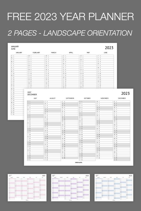 BobbiPrintables Year Planner 2023 Free Printable, Yearly Planner Template, 2023 Year Planner, Homework Planner Printable, Daily Planner Download, Free Wedding Planner Printables, Landscape Planner, Planner Calendar Printables, Homework Planner