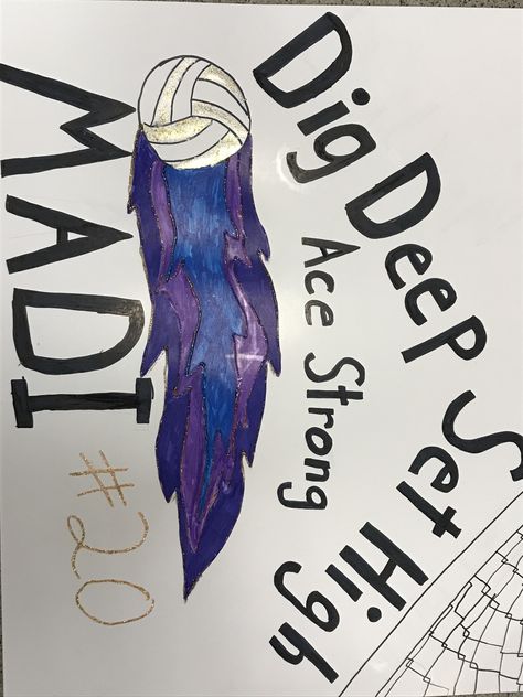 Volleyball Posters For Games, Volleyball Posters For Players Diy, Volleyball Poster Ideas For Players, Volleyball Poster Ideas, School Sports Posters, Volleyball Banners, Volleyball Signs, Volleyball Senior Night, Senior Posters