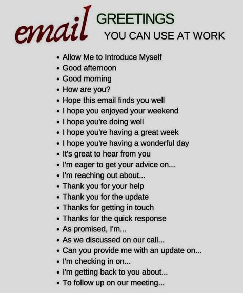 Email Etiquette Professional Greeting, Email Greetings For Work, Professional Verbiage, Follow Up Email After No Response, Email Etiquette Professional, Email Responses, Email Greetings, Business Communication Skills, Business Writing Skills