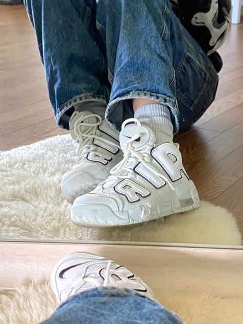 #nikesneakers #sneakerhead #sneakers #sneakersaddict #sneakersnike #instastory #aesthetic #fashion Nike Uptempo Sneakers Outfit, Uptempo Outfit, Sneakerhead Aesthetic, Nike Air Uptempo, Pretty Shoes Sneakers, Shoe Wishlist, Outfits With Converse, Hype Shoes, Swag Shoes