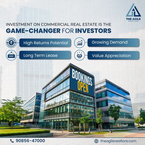 🌟 Looking for a game-changing investment? Commercial real estate delivers it all! From high returns potential and long-term leases to consistent value appreciation, commercial properties are designed to offer stability and growth. 📊 The growing demand for premium office spaces, retail outlets, and other commercial assets ensures a strong market position for investors looking to build wealth. Your financial growth starts with the right investment—choose commercial real estate today. 🏢 📞 Rea... Financial Growth, Build Wealth, Retail Outlet, Office Spaces, Wealth Building, Commercial Real Estate, Construction Company, Commercial Property, Office Space