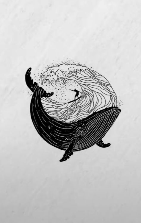 Ocean Whale, Ocean Themes, Tattoo Ideas, Surfing, Tattoos, Quick Saves