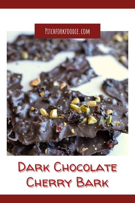 This dark chocolate cherry bark is loaded with Sea Salt, Cherry and Pistachios! This stuff is salty, sweet, and crunchy so it satisfies all my cravings in one little bite! Pistachio Bark, Candy Bark Recipes, Cherry Bark, Candy Bark, Keto Snack, Bark Recipe, Almond Bark, Chocolate Bark, Dried Cherries