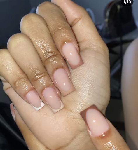 Gradient French Nails, Brown Frenchies, Ombre French Nails, Pink Toe Nails, Short French Tip Nails, Brown Acrylic Nails, Ombre Acrylic Nails, Short Square Acrylic Nails, Acrylic Nails Coffin Pink