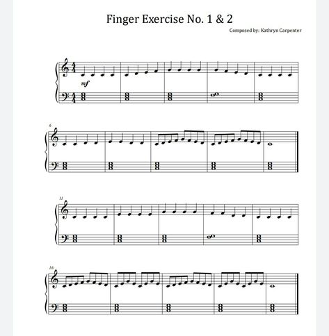 Piano Exercises For Beginners, Thumb Piano Sheet Music, Piano Finger Exercises, Finger Stretches For Piano, Finger Exercises For Piano, Clarinet Fingering Chart, Fingerpicking Guitar Exercise, Pop Piano Sheet Music, Easy Violin Sheet Music