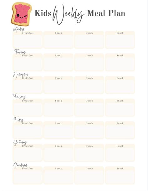 Printable Daily meal plan for kids, kids meal planner, planner, PDF, weekly kids meal plan,A4 aestheticplanner #teacherplannerprintable #plannercards Thanksgiving Meal Planner, Kids Lunch Box Notes, Weekly Meal Plan Template, Meal Planner Printable Free, Daily Tracker, Daily Meal Planner, Monthly Meal Planner, Daily Meal Plan, Planner Writing