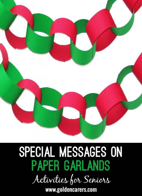 Construction Paper Garland, Construction Paper Chains Christmas, Paper Chain Garland Christmas, Christmas Chains Paper, Paper Chain Decorations, Christmas Lights Garland Paper, Paper Links Chain Christmas, Beer Olympics, Preschool Room