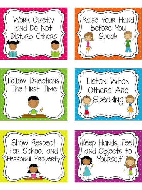 Classroom Rules Posters Dots Or Chevron image and visual related images Classroom Rules For Elementary, Classroom Rules Printable Posters, Preschool Classroom Rules, Classroom Rules Printable, Classroom Bulletin Boards Elementary, Class Rules Poster, Classroom Rules Poster, Classroom Charts, Classroom Expectations