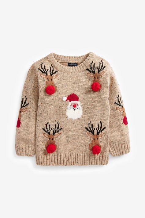 Baby Christmas Jumper, Reindeer Jumper, Crochet Sweater Design, Holiday Clothing, Crochet Baby Sweater, Neutral Christmas, Easy Crochet Baby, Haken Baby, Xmas Sweater