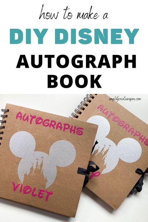 Disney World Autograph Book Diy, How To Make A Disney Autograph Book, Disney Memory Book, Disney Trip Reveal Box Ideas, Diy Disney Signature Book, Disney Signature Book, Diy Disney Autograph Book Ideas, Creative Disney Autograph Ideas, Disney World Signature Ideas