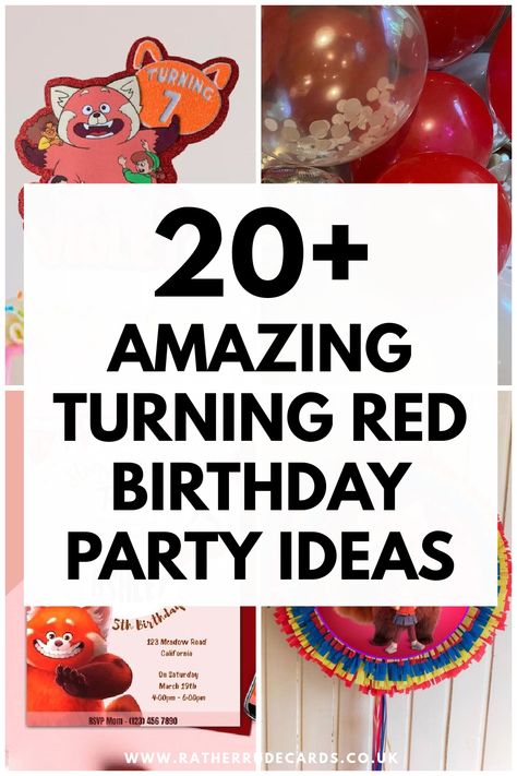 DIY creative Disney Turning Red birthday party ideas Turning Red Party Favors, Turning Red Birthday Party Food, Turning Red Birthday Party Theme, Turning Red Theme Party, Red Panda Birthday Party Ideas, Turning Red Birthday Party Decorations, Turning Red Party Ideas, Turning Red Birthday Party Ideas, Red Birthday Party Ideas