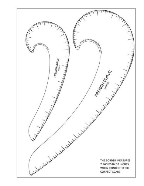 Printable pdfs of Imperial and Metric French curves and hip curves. Pola Blus, French Curve, Sewing Templates, Sewing Equipment, Sewing Alterations, Sew Ins, Costura Diy, Techniques Couture, Pattern Drafting