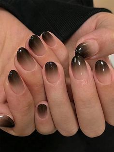 Lady Gaga Nails, Gel Press On Nails, Black Nail Art, One Hit Wonder, Gel Press, Jelly Nails, Nail Supplies, Black Nail, Gradient Nails