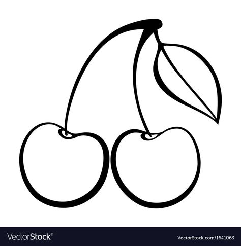 Cherry Silhouette, Cherry Outline, Rainbow Crafts Preschool, Cherry Illustration, King And Queen Pictures, Apple Clip Art, Cherry Drawing, Cherry Graphic, Outline Pictures