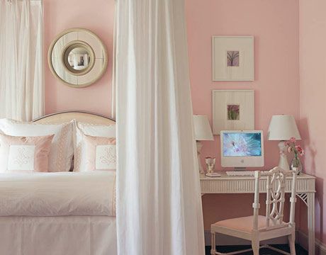 Pale Pink Bedrooms, Sherwin Williams White, Murs Roses, Pink Paint Colors, Pink Bedroom For Girls, Pink Girl Room, Fantasy Bedroom, Favorite Paint Colors, Design Blogs