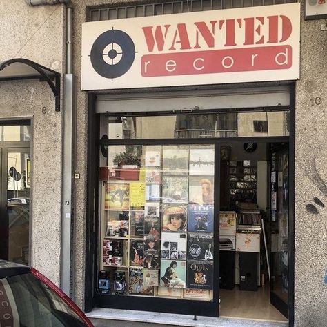 Music Store Exterior, Record Shop Exterior, Record Store Exterior, Clementine Book, Vinyl Library, Records Aesthetic, Cd Store, Store Exterior, Vinyl Record Shelf