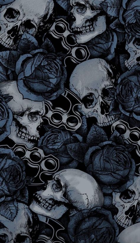 Blue Emo Wallpaper, Blue Goth Wallpaper, Black Skulls Wallpaper, Iphone Wallpaper Landscape, Goth Wallpaper, Gothic Wallpaper, Emo Wallpaper, Witchy Wallpaper, Skull Artwork