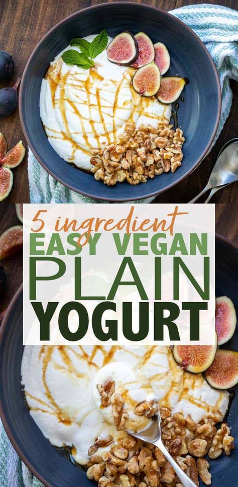 If you're looking for a no frills, no fancy ingredients, simple feed your cravings kind of treat, this easy vegan yogurt recipe is it! #dairyfreerecipes #veganbreakfasteasy Vegan Yogurt Recipe, Vegan Breakfast Easy, Yogurt Recipe, Vegan Yogurt, Healthy Clean Eating, Yogurt Recipes, Red Food, Vegan Breakfast Recipes, Vegan Breakfast