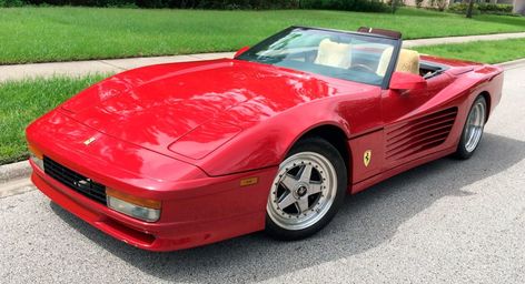 Powering this Ferrari Testarossa replica is a 5.7-liter V8 with 365 hp and 430 lb-ft of torque. 1989 Corvette, 1971 Ford F100, 17 Inch Wheels, Chevrolet Ssr, Ferrari Testarossa, Corvette Convertible, Car Lot, Torque Converter, Lincoln Town Car