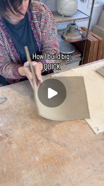 Morgan Peck on Instagram: "I don’t have a lot of patience. 😬 Especially when I’m making things, so using a slab of sculpture clay really work for me. I can build a 12” tall vase in minutes (at least get the body done). With just a few well placed darts the shape can change quickly.  I’ve never had luck or much interest using the pottery wheel, but this method has kept me interested for nearly 15 years." Sculptural Clay Ideas, Interesting Vase Shapes, Pottery Flower Pots Ideas, Large Hand Built Pottery, Tall Ceramic Vases, Ceramic Vase Flowers, Diy Clay Vase Ceramic Pottery, Hand Built Pottery Sculptures, Handbuilt Ceramic Vase