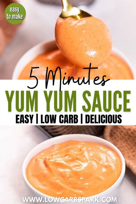 Low Calorie Yum Yum Sauce, Keto Yum Yum Sauce, Healthy Yum Yum Sauce, Low Calorie Sauces, Keto Dips, Burger Sauces Recipe, Yum Sauce, Keto Sauces, Tangy Bbq Sauce