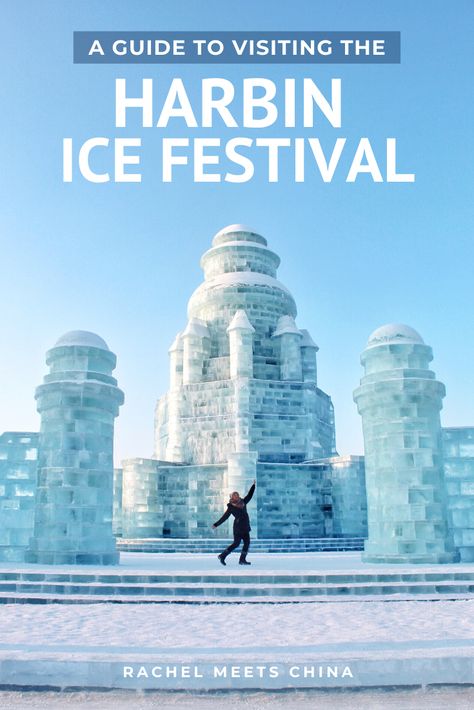 The Harbin Ice and Snow Festival is a world-famous festival held in the northern city of Harbin, China every year! Harbin China Ice Festival, Harbin Ice Festival, Harbin Ice And Snow Festival, Ice Festival China, Girls Traveling, Traveling Asia, China Winter, Harbin China, Ice Festival