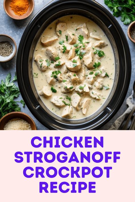 Heavenly Slow Cooker Chicken Stroganoff Easy Chicken Stroganoff Recipe, Easy Chicken Stroganoff, Slow Cooker Chicken Stroganoff, Chicken Stroganoff Recipe, Delicious Chicken Dinners, Chicken Crockpot Recipes Easy, Chicken Stroganoff, Chicken Crockpot, Stroganoff Recipe