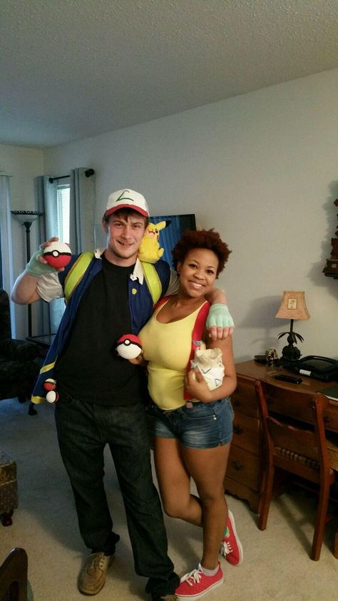 Ash Ketchum and misty for Halloween couples costume. Also good for cosplay Interracial Couple Halloween Costumes, Couple Costumes For Halloween, Halloween Couples, Black Woman White Man, Costumes For Halloween, Interracial Couple, Couple Costumes, Couples Costume, Cute Couple Halloween Costumes