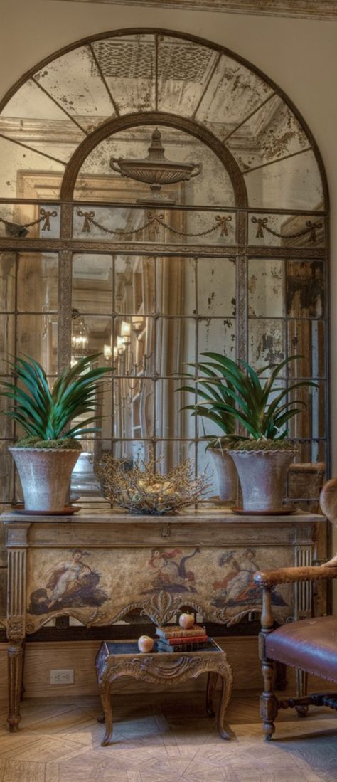 #LGLimitlessDesign and #Contest Beautiful Mirrors Home Decor, Tuscan Style Home Decor, Italian Interior Design Tuscan Decor, Mediterranean Mirror, Old Mirror Ideas, Tuscan Home Decor Ideas, Arch Mirrors, Old World Decor, Style Toscan