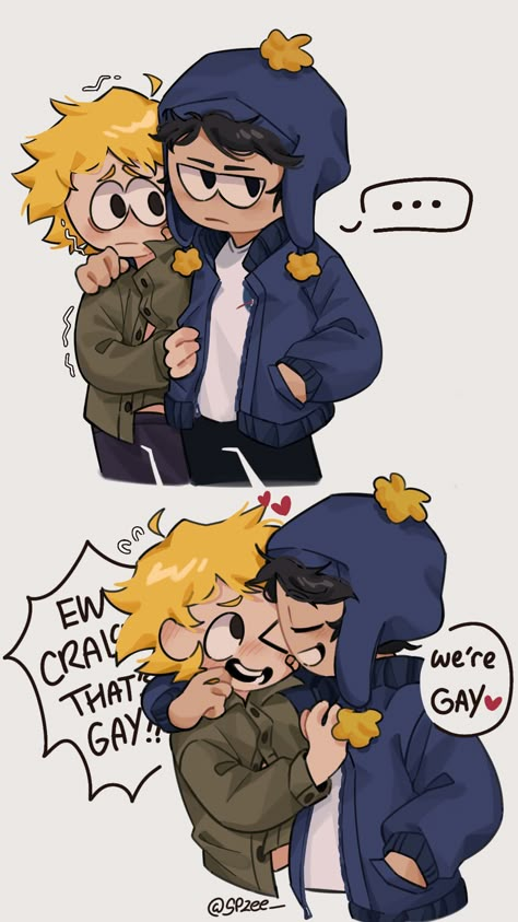 South Park Craig Braces, South Park All Characters, Creek South Park Fanart, South Park Ships, South Park Creek, Gay Fanart, Craig South Park, Walpapers Cute, Tweek South Park