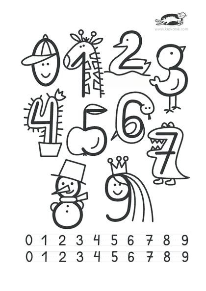 KROKOTAK PRINT! | Printables For Kids Drawing Using Numbers, Oppgaver For Barn, Alphabet Drawing, Number Drawing, Drawing Lessons For Kids, Numbers For Kids, Easy Drawings For Kids, Hand Reference