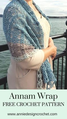 Annan Wrap Free Pattern – Annie Design Crochet Crochet Shawl Wrap, Pineapple Stitch, Poncho Au Crochet, Crochet Wrap Pattern, شال كروشيه, Design Crochet, Crochet Shawl Pattern Free, Pineapple Crochet, Crochet Shawls And Wraps