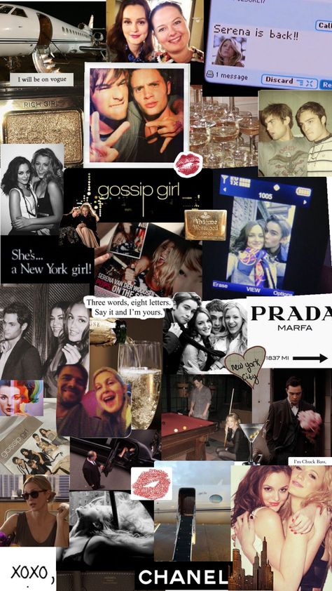 gossip girl collage Gossip Girl Collage, Gossip Girl Wallpaper, Estilo Blair Waldorf, Gossip Girl Aesthetic, Serena Van, Serena Van Der Woodsen, Chuck Bass, Simple Phone Wallpapers, Girl Posters