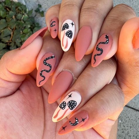 Snake Nails, Snake Nail, Mix Match Nails, Cowboy Nails, 90s Nails, Girls Nail Designs, Nails 2018, Gel Nails Diy, Pretty Nail Art Designs