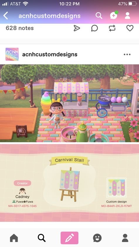 Acnh Codes Stall, Animal Crossing Plaza Carnival, Acnh Carnival Path, Carnival Floor Animal Crossing, Anch Design Codes Stall, Animal Crossing Carnival Ideas, Acnh Beach Carnival, Acnh Ticket Stall, Acnh Carnival Design