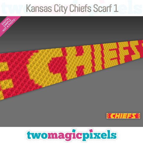 Kansas City Chiefs Crochet Patterns, Crochet Kc Chiefs, Kansas City Chiefs Craft, Sc Crochet, Crochet 101, Knitting Patterns Free Beginner, Graph Design, Bobble Stitch, Square Patterns