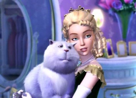 Eden Starling and her cat, Chuzzlewit Barbie And The Christmas Carol, Barbie Christmas Carol, Barbie In A Christmas Carol, 12 Dancing Princesses, Barbie 2000, Barbie Cartoon, Barbie Images, Christmas Barbie, Barbie Movie