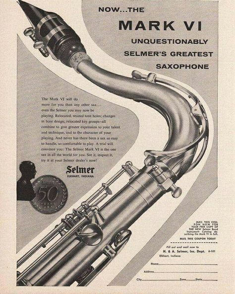 SELMER PARIS Selmer Saxophone, Music Advertisement, Retro Backdrop, Vintage Saxophones, Brass Musical Instruments, Saxophone Art, Music Ads, Jazz Concert, Saxophone Music